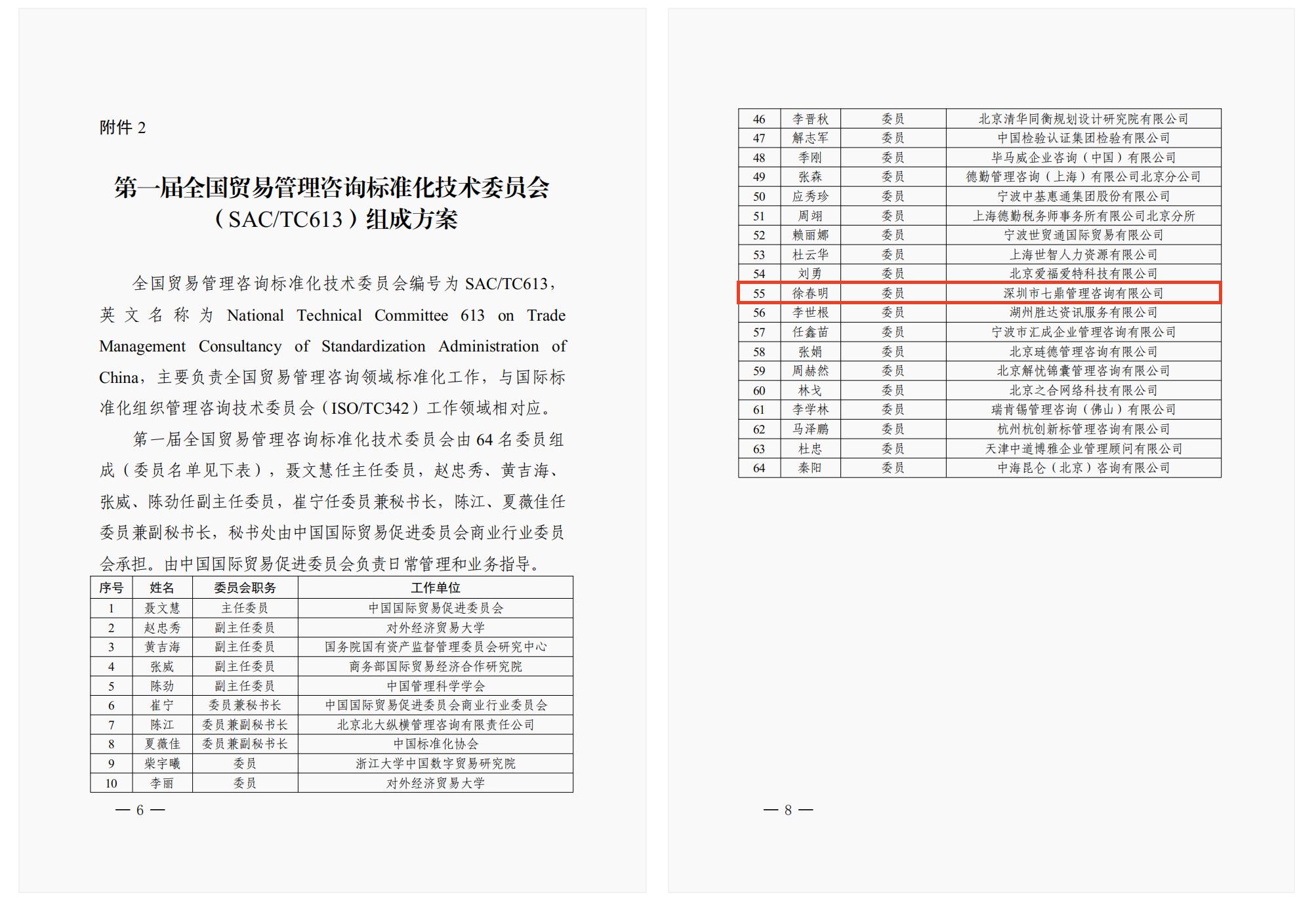 实业专家徐春明先生获任全国贸易管理咨询标准化技术委员会委员(图2)